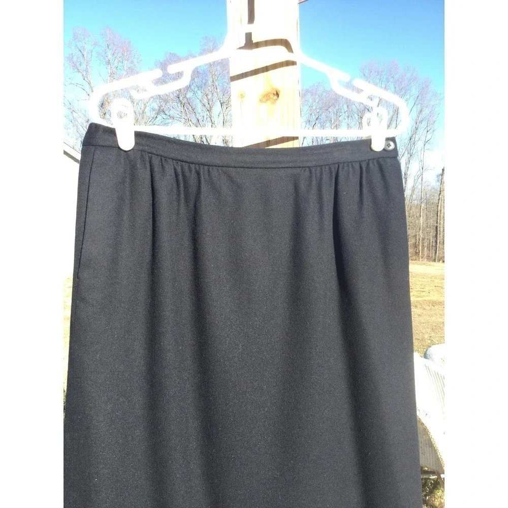 Vintage‎ Pendleton womens midi wool skirt size 14 black full READ academia goth